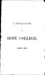 1867-1868. Catalog. by Hope College