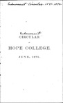 1871-1872. Endowment Circular. by Hope College