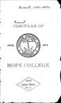 1871-1872. General Circular. by Hope College