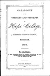 1878-1879. Catalog. by Hope College
