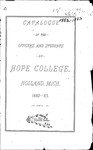 1882-1883. Catalog. by Hope College