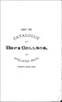 1887-1888. Catalog. by Hope College