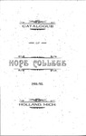 1891-1892. Catalog. by Hope College