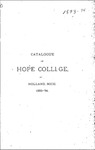 1893-1894. Catalog. by Hope College