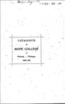 1895-1896. Catalog. by Hope College