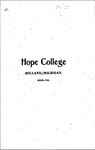 1898-1899. Catalog. by Hope College