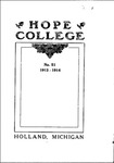 1913-1914. Catalog. by Hope College
