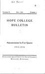1915. V53.01. May Bulletin. by Hope College