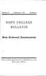 1916. V53.04. February Bulletin. by Hope College