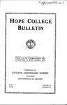 1926. V64.01 Supplement. May Bulletin. by Hope College