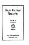 1928-1929. V67.01. Februrary Bulletin. by Hope College