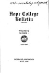 1933-1934. V72.01. May Bulletin. by Hope College