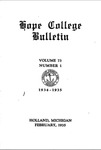 1934-1935. V73.01. February Bulletin. by Hope College