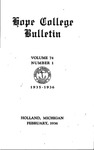 1935-1936. V74.01. February Bulletin. by Hope College