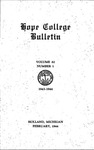 1943-1944. V82.01. February Bulletin. by Hope College