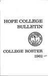 1961-1962. Bulletin and College Roster.