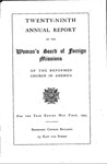 29th Annual Report of the Woman's Board of Foreign Missions by Reformed Church in America