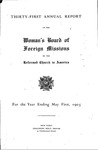 31st Annual Report of the Woman's Board of Foreign Missions