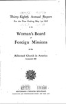 38th Annual Report of the Woman's Board of Foreign Missions