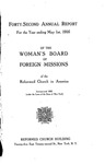 42nd Annual Report of the Woman's Board of Foreign Missions by Reformed Church in America