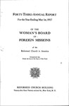 43rd Annual Report of the Woman's Board of Foreign Missions by Reformed Church in America