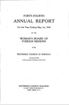 44th Annual Report of the Woman's Board of Foreign Missions by Reformed Church in America