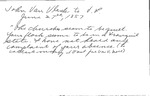 Letter from John Van Vleck to Albertus C. Van Raalte