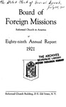 89th Annual Report of the Board of World Missions
