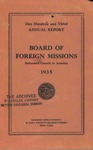 103rd Annual Report of the Board of World Missions