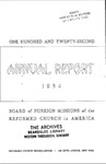 122nd Annual Report of the Board of World Missions by Reformed Church in America