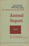 124th Annual Report of the Board of World Missions by Reformed Church in America