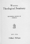 Western Theological Seminary Catalog: 1915-1916