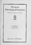 Western Theological Seminary Catalog: 1923-1924