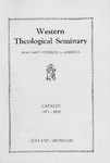 Western Theological Seminary Catalog: 1925-1926