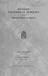 Western Theological Seminary Catalog: 1951-1952