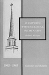 Western Theological Seminary Catalog: 1962-1963 by Western Theological Seminary